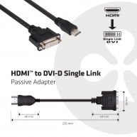 HDMI a DVI-D Single-Link Adaptador Passivo 