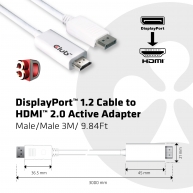 DisplayPort 1.2 Kabel auf aktiven HDMI 2.0 UHD 4K60Hz Adapter Stecker/Stecker 3m