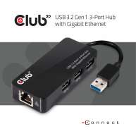 Hub de 3 puertos USB 3.2 Gen1 Tipo A con Gigabit Ethernet