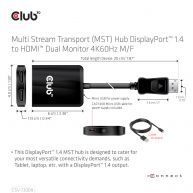 Multi Stream Transport (MST) Hub DisplayPort 1.4 auf HDMI Dual Monitor 4K60Hz St./B.