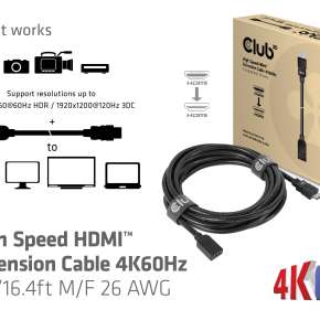 CAC-1325 High Speed HDMI™ Verlängerungskabel 4K60Hz St /B 5m 26AWG